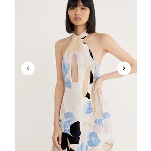 Linen floral dress rumer size S